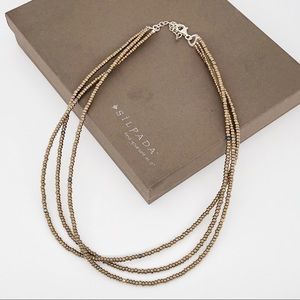 SILPADA 3-Strand Bronze Glass & Silver Necklace